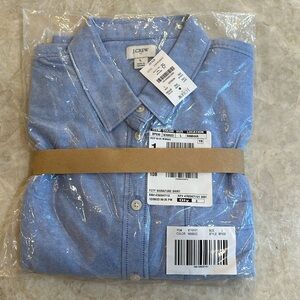 $45…J Crew Factory Oxford Shirt. New with Tags. Deep Blue. Size L